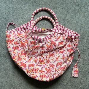 Small roller rabbit canvas beach bag